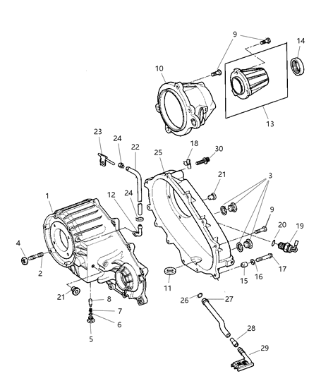 2000 Dodge Durango Case & Related Parts of Transfer Case Model Diagram 2 - Thumbnail