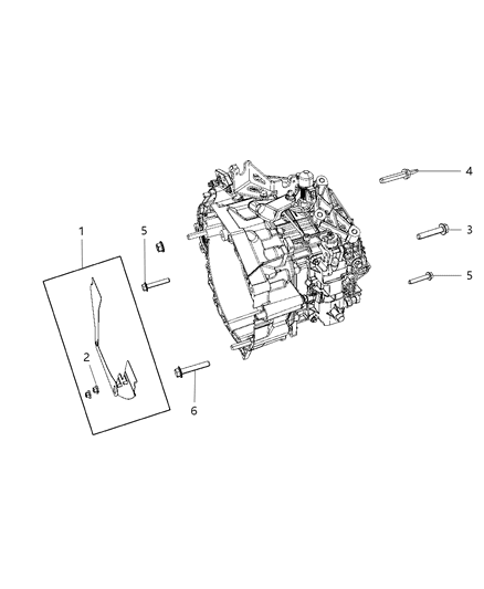 2014 Dodge Journey Mounting Bolts of Manual Transmission Diagram