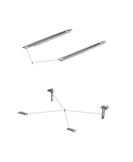 2020 Ram 1500 New Style Pickup Box, Rail Caps Diagram