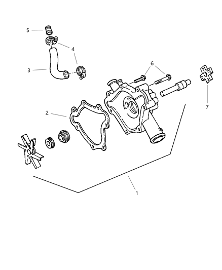 1998 Jeep Grand Cherokee Water Pump & Related Parts Diagram 2 - Thumbnail