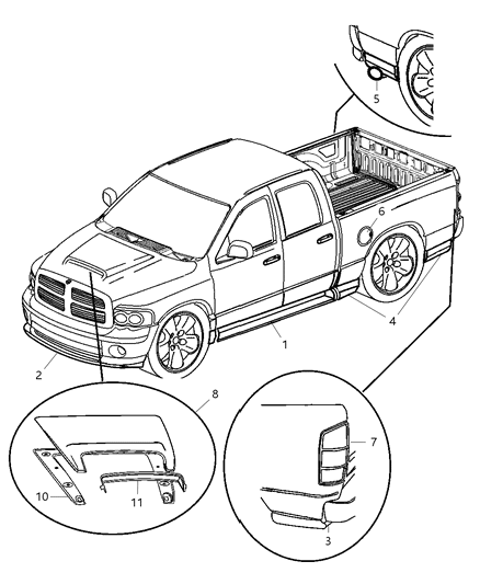 2004 Dodge Ram 2500 Claddings & Tapes Diagram 1 - Thumbnail