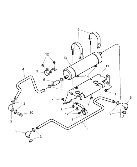 1998 Dodge Ram 3500 Regular Cab Transmission Oil Cooler & Lines Diagram 1 - Thumbnail