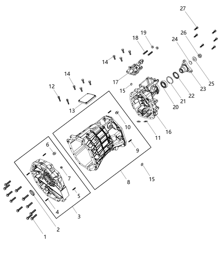 2014 Dodge Challenger Case Transmission Diagram for 68028428AA