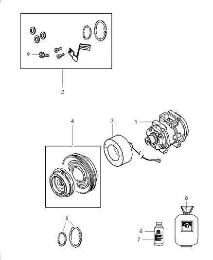 2012 Chrysler 300 Compressor A/C Complete Diagram for RL021637AD
