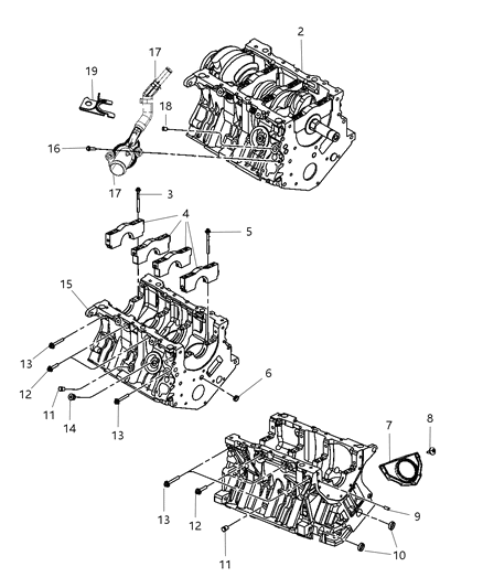 2007 Dodge Avenger Engine Long Block Diagram for RL141870AA
