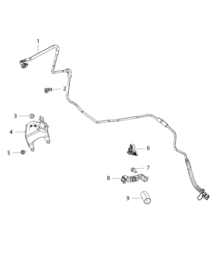 2018 Ram 5500 Fuel Lines, Front Diagram 1 - Thumbnail