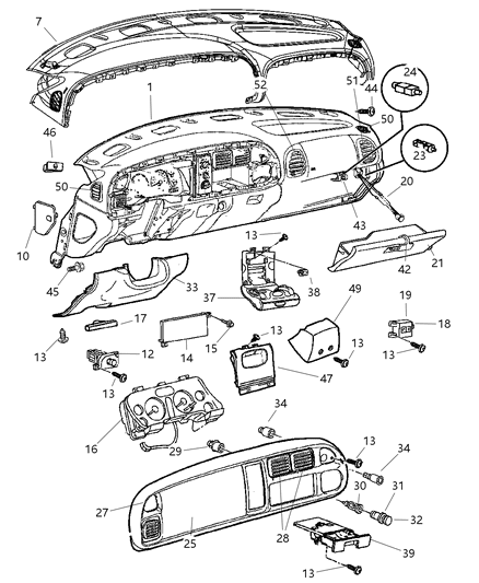 1999 Dodge Ram 3500 Switch Headlamp Diagram for 56021674AB
