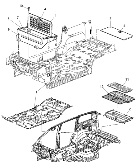 2007 Dodge Durango Carpet Diagram