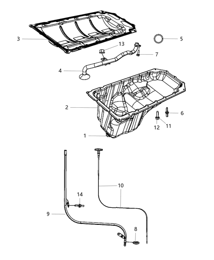 2010 Jeep Grand Cherokee Engine Oil , Engine Oil Filter , Adapter And Splash Guard And Related Part Diagram 5 - Thumbnail