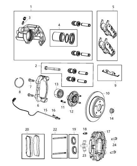 2012 Jeep Grand Cherokee Sensor Wheel Speed Diagram for 5154230AC