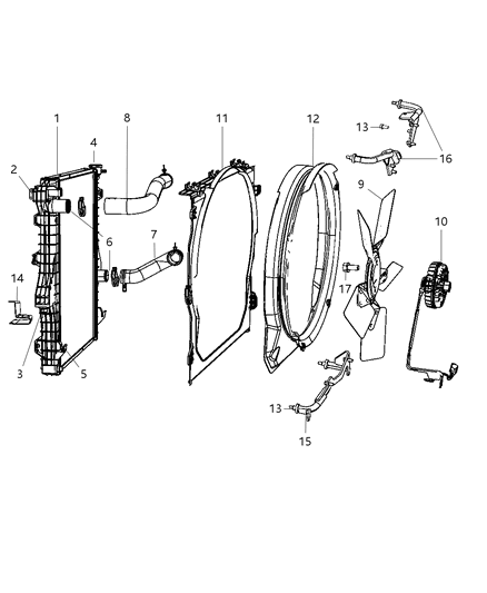 2008 Dodge Ram 4500 Radiator & Related Parts Diagram