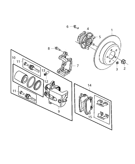 2016 Dodge Charger Rotor Brake Rear Diagram for 4779438AG