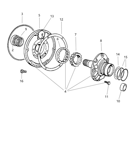 2001 Dodge Ram 2500 Regular Cab Oil Pump With Reaction Shaft Diagram 2 - Thumbnail
