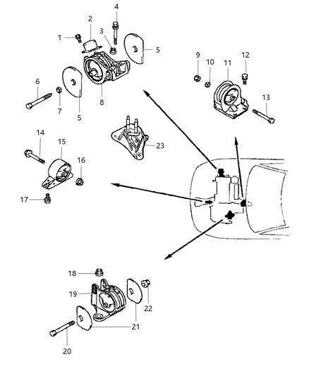 1999 Chrysler Sebring Coupe Engine Mounts Diagram