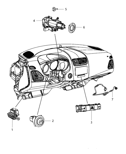 2013 Chrysler 200 Switch Stop Lamp Diagram for 56054001AC