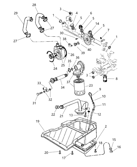 1997 Jeep Cherokee Engine Oiling Diagram 1 - Thumbnail