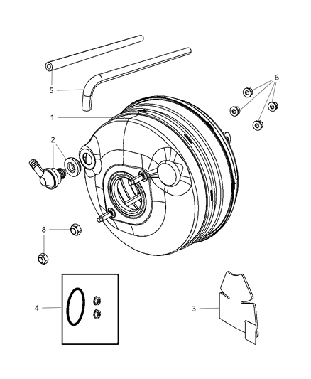 2009 Chrysler Town & Country Booster Power Brake Diagram for 4721802AB