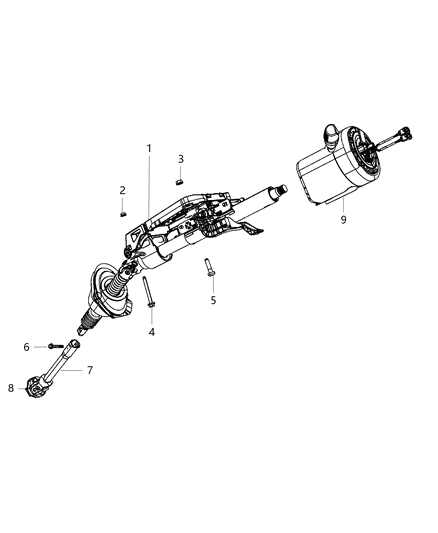 2014 Dodge Charger Column Steering Diagram for 68140568AC