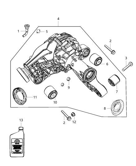 2014 Jeep Grand Cherokee Differential Front Axle Diagram for 68154503AB