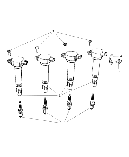2009 Dodge Journey Spark Plugs & Ignition Coil Diagram 1 - Thumbnail