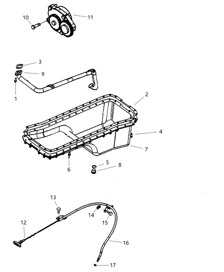 2001 Dodge Ram 2500 Regular Cab Engine Oiling Diagram 4 - Thumbnail