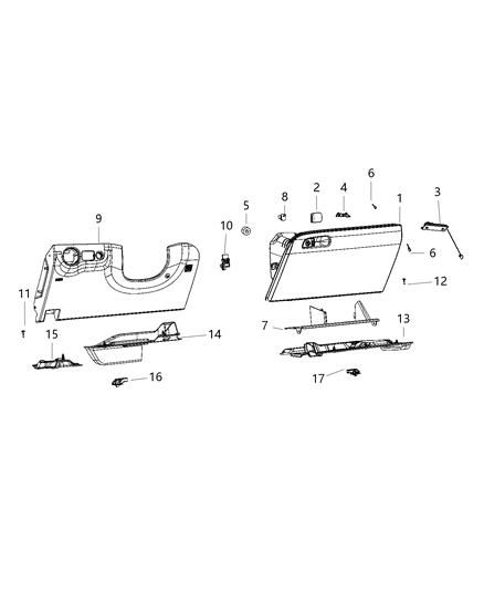 2020 Dodge Charger Knee Bolster, Black Diagram for 1JN63DX9AF