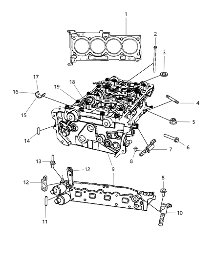 2009 Dodge Caliber Solenoid Variable Valve Timing Exhaust Diagram for 4884483AB