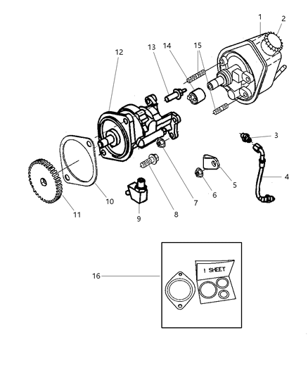 2000 Dodge Ram 2500 Quad & Club Cab Power Steering Pump & Mounting Diagram 2 - Thumbnail