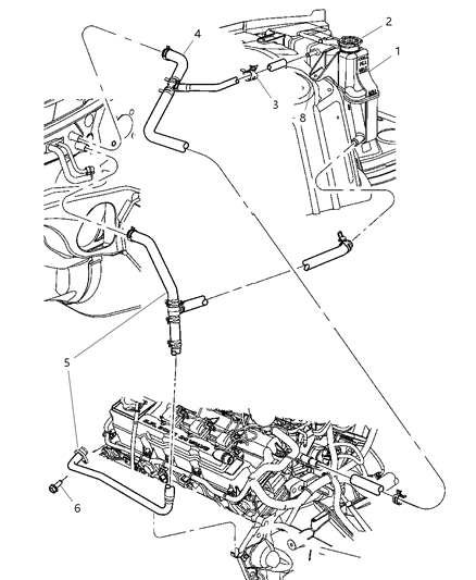 2005 Dodge Magnum Bottle Coolant Recovery Diagram for 4596466AD