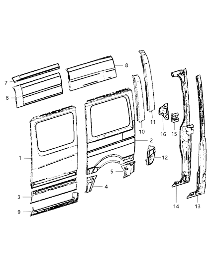 2009 Dodge Sprinter 3500 Side Outer Panel Diagram 3 - Thumbnail