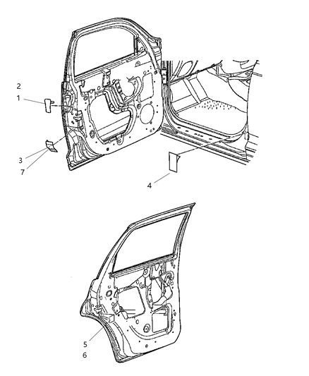 2005 Chrysler PT Cruiser Label Tire Pressure Diagram for 4656585AD
