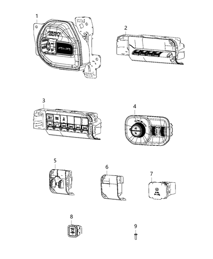 2020 Ram 2500 Switches - Instrument Panel Diagram 2 - Thumbnail