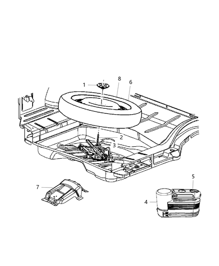 2012 Dodge Challenger Support Load Floor Diagram for 5030175AE