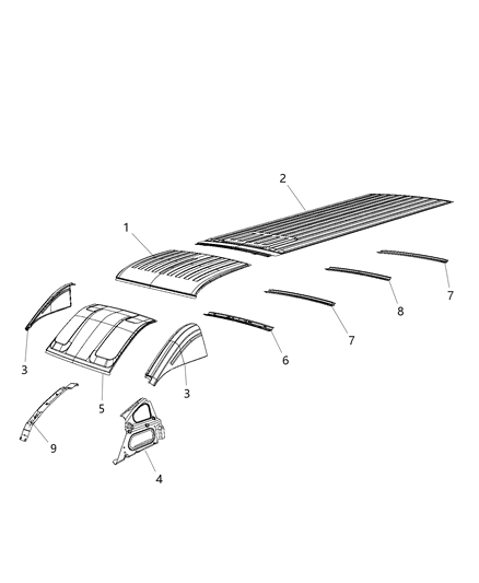 2016 Ram ProMaster 1500 Roof Panel Diagram 2 - Thumbnail