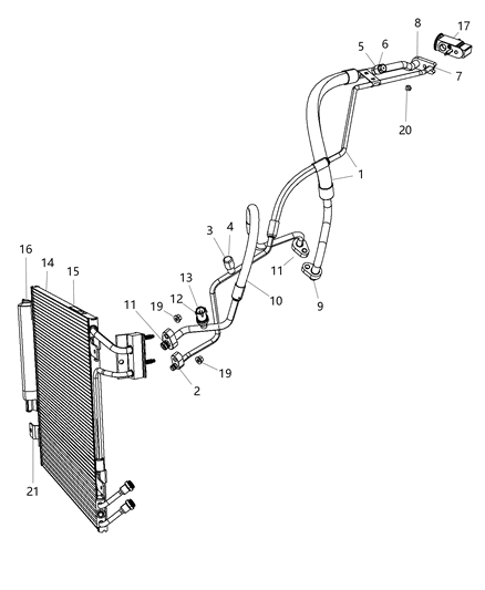 2016 Jeep Wrangler A/C Plumbing Diagram 1 - Thumbnail