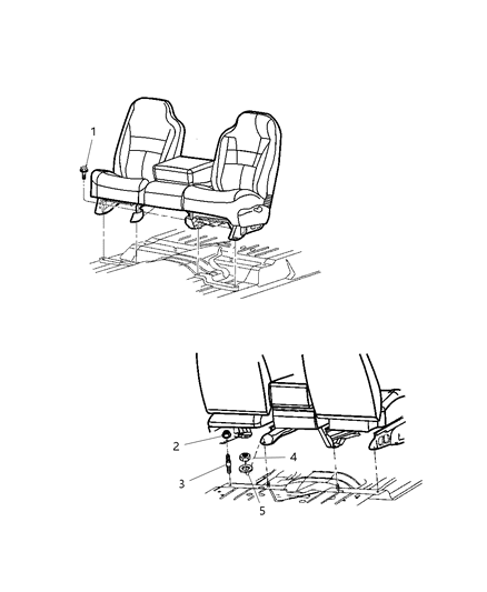 2002 Dodge Ram 3500 Regular Cab Seat - Floor Attaching Diagram