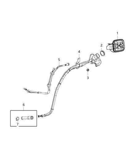 2015 Dodge Durango Tube Fuel Filler Diagram for 68243686AB