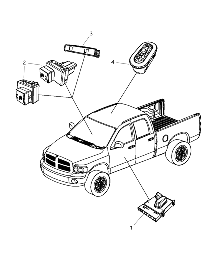 2008 Dodge Ram 3500 Pickup Switches Body Diagram