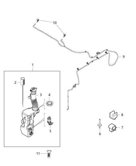 2018 Jeep Renegade Reservoir Windshield Washer Diagram for 68367208AA