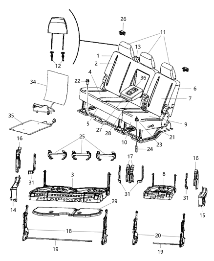2014 Ram 3500 Inner Cover, Beige / Brown / Indigo, Rear Driver Side Diagram for 1RH09HL1AA