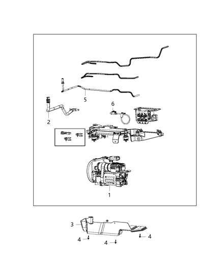 2019 Ram 1500 New Style Compressor Assembly - Air Suspension Diagram
