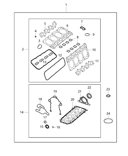 2020 Ram 1500 New Style Engine Gasket/Install Kits Diagram 2 - Thumbnail