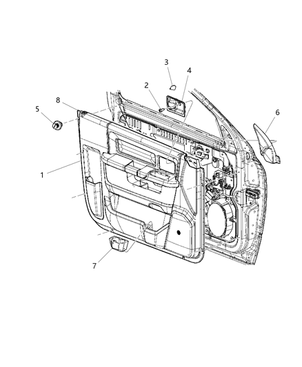 2011 Ram 1500 Front Door Trim Panel Diagram