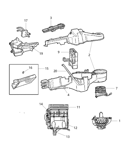 2007 Dodge Caravan Air Conditioning & Heater Unit Diagram 2 - Thumbnail