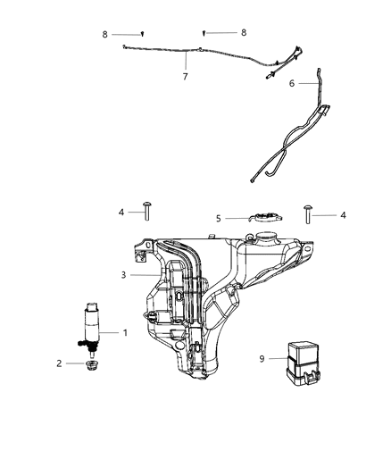 2013 Chrysler 200 Washer Nozzle, Front Diagram for 68143724AA