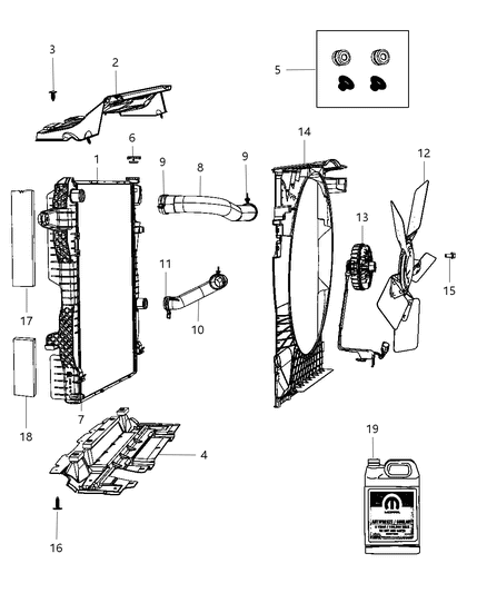 2011 Ram 2500 Radiator & Related Parts Diagram 2 - Thumbnail