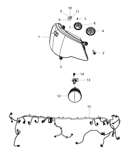 2014 Chrysler 200 Headlamp Diagram for 68088066AG
