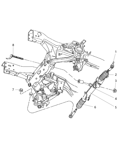 2004 Dodge Dakota Tie Rod Steering Diagram for 52106545AB