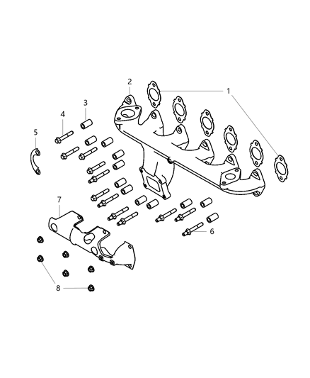 2020 Ram 3500 Cab Chassis Exhaust Manifold & Heat Shield Diagram 2 - Thumbnail