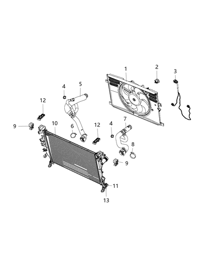2017 Jeep Renegade Upper Hose Diagram for 68254641AA